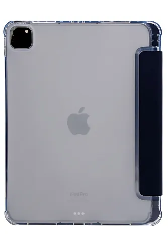 Прозрачный чехол-книжка для iPad Pro 12.9 с тройным загибом Темно-синий 250_100_121744
