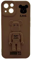Силиконовый чехол для iPhone 13 с 3D мишкой Коричневый 500_191_532329