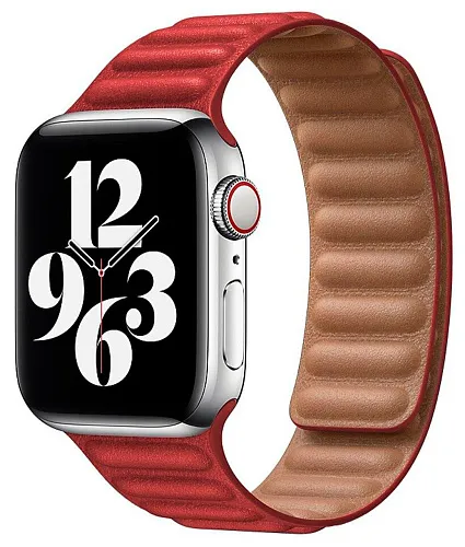 Ремешок из эко-кожи для Apple Watch 42/44/45 мм с магнитной застежкой, Red 250_100_117705