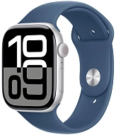 Часы Apple Watch Series 10 46mm Silver Aluminium Case GPS Sport Band Denim M/L 500_191_639911