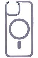 Чехол прозрачный с цветным бортиком MagSafe iPhone 14 Plus Голубой 500_191_762175