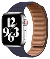 Ремешок из эко-кожи для Apple Watch 45 мм с магнитной застежкой, Dark Blue 500_191_117709