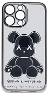 Чехол для iPhone 14 Pro Max прозрачный с 3D мишкой Серебристый 500_191_533979