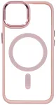Чехол прозрачный с цветным бортиком MagSafe iPhone 14 Pro Max Розовый 250_100_762191