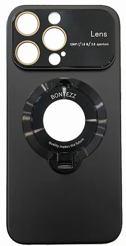 Силиконовый чехол iPhone 15 Pro Max Bontezz MagSafe с подставкой черный 250_100_121781