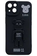 Силиконовый чехол для iPhone 13 с 3D мишкой Черный 500_191_121885