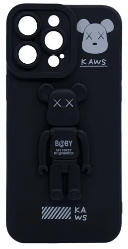 Силиконовый чехол для iPhone 13 Pro Max с 3D мишкой Черный 250_100_137715
