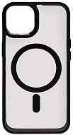 Чехол прозрачный с цветным бортиком MagSafe iPhone 14 Черный 500_191_762216