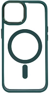 Чехол прозрачный с цветным бортиком MagSafe iPhone 14 Зеленый 500_191_762208