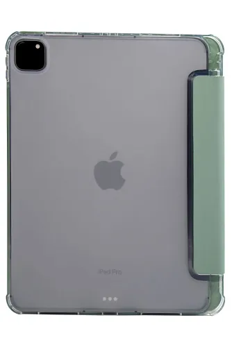 Прозрачный чехол-книжка для iPad Pro 12.9 с тройным загибом Зеленый 250_100_121719