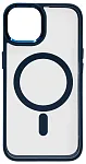 Чехол прозрачный с цветным бортиком MagSafe iPhone 14 Pro Max Синий 250_100_762193