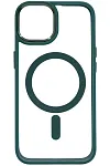Чехол прозрачный с цветным бортиком MagSafe iPhone 14 Plus Зеленый 250_100_762176