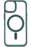 Чехол прозрачный с цветным бортиком MagSafe iPhone 14 Plus Зеленый 500_191_762177
