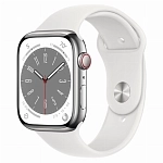 Часы Apple Watch Series 8 41mm Silver Stainless Steel Case Sport Band White M/ 250_100_640111