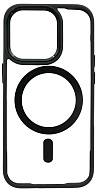Чехол прозрачный с цветным бортиком MagSafe iPhone 14 Pro Черный 500_191_762204
