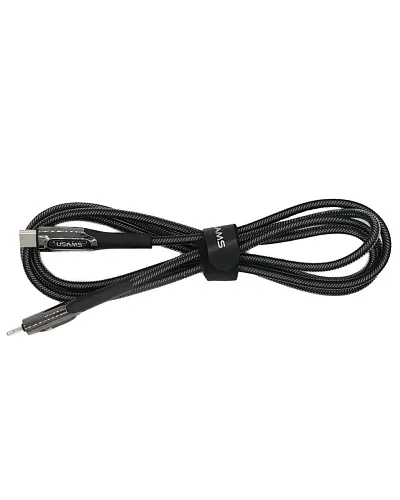 Кабель Usams USB-C/Lightning усиленный 1.2м (черный) 250_100_119478