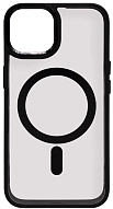 Чехол прозрачный с цветным бортиком MagSafe iPhone 14 Plus Черный 500_191_762186