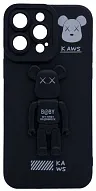 Силиконовый чехол для iPhone 14 Pro с 3D мишкой Черный 500_191_532551
