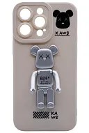 Силиконовый чехол для iPhone 13 Pro Max с 3D мишкой Белый 500_191_121800