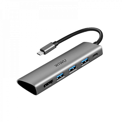 USB-концентратор WiWU ALPHA 5 in 1 USB-C Hub 250_100_118856