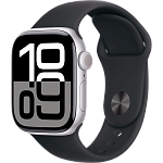 Часы Apple Watch Series 10 46mm Silver Aluminium Case GPS Sport Band Black M/L 250_100_639905