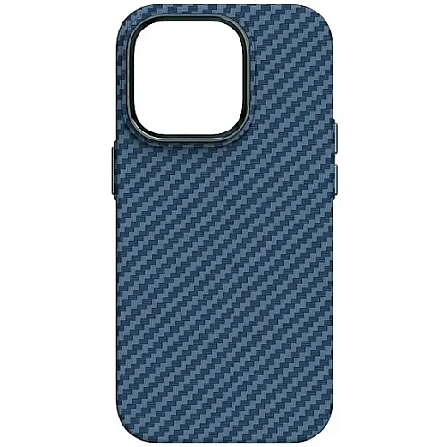 Карбоновый чехол для iPhone 14 Pro WiWU Kevlar с Magsafe Blue 250_100_137600