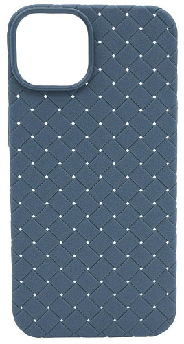 Плетеный Силиконовый чехол для iPhone 14 Plus Синий 250_100_137629