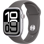 Часы Apple Watch Series 10 46mm Silver Aluminium Case GPS Sport Band Stone Gray M/L 250_100_639915