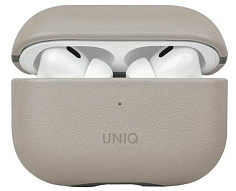 Кожаный чехол для AirPods Pro 2 Uniq Lyden DS - Ivory/Lichen Green 500_191_623761