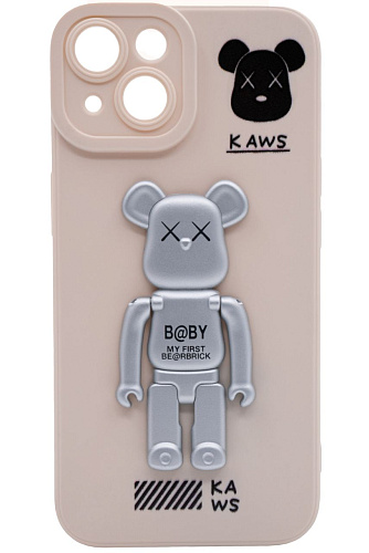 Силиконовый чехол для iPhone 14 с 3D мишкой Белый 250_100_122254