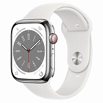 Часы Apple Watch Series 8 41mm Silver Stainless Steel Case Sport Band White M/ 250_100_640111